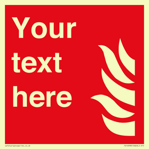 Custom Fire Equipment sign with General fire symbol